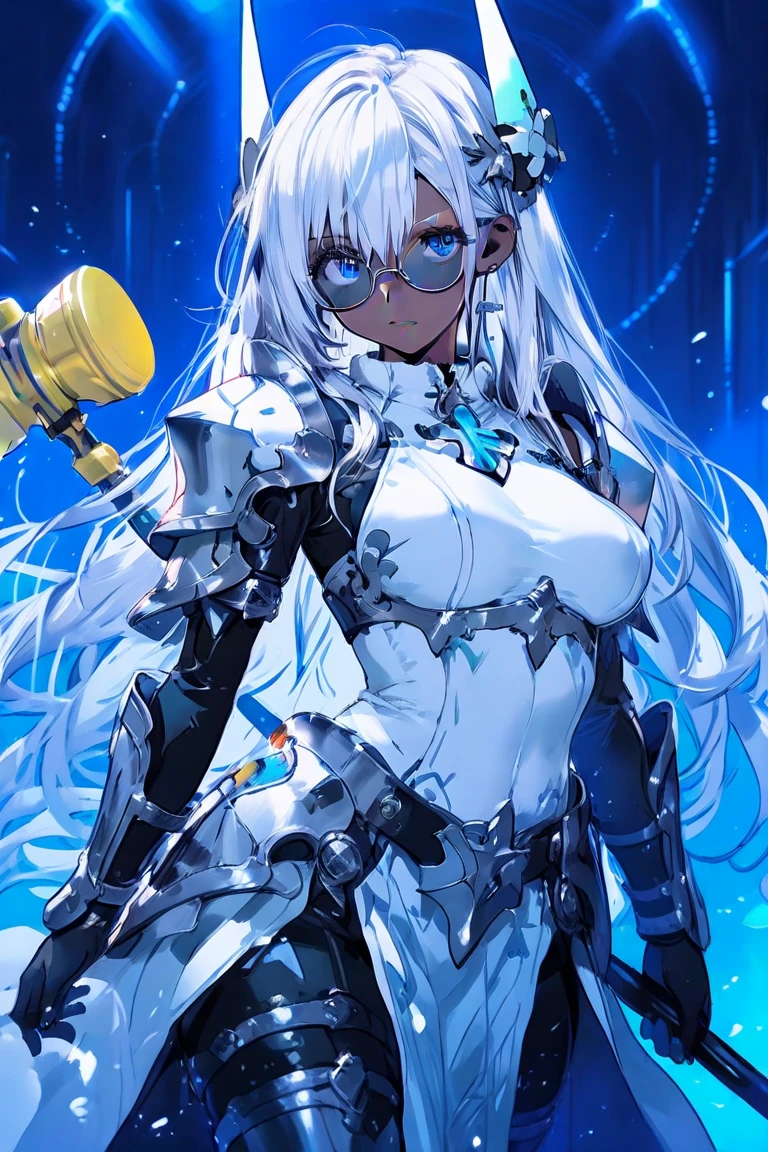 cartoon of a black skin woman holding a beer bottle in a bar, portrait of ororo munroe, x-men storm, storm!, badass pose, handsome drow, amanda clarke, female lightning genasi, afrofuturism anime, cyborg - black skin girl with silver hair, x-woman storm