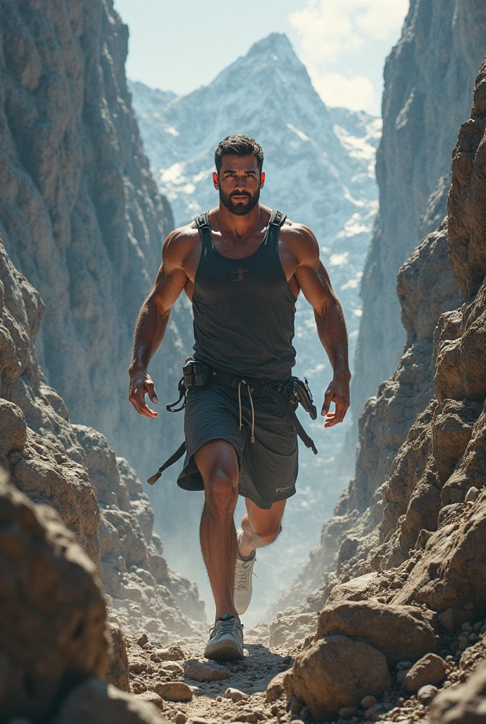 a man swimming in the desert, (swimming), (sand blowing like waves), (landscape photography), (realistic, photorealistic:1.37), (best quality,4k,8k,highres,masterpiece:1.2), ultra-detailed, (sony a7iii, 35mm lens), anatomically correct, impressionism, short hair, medium shot
