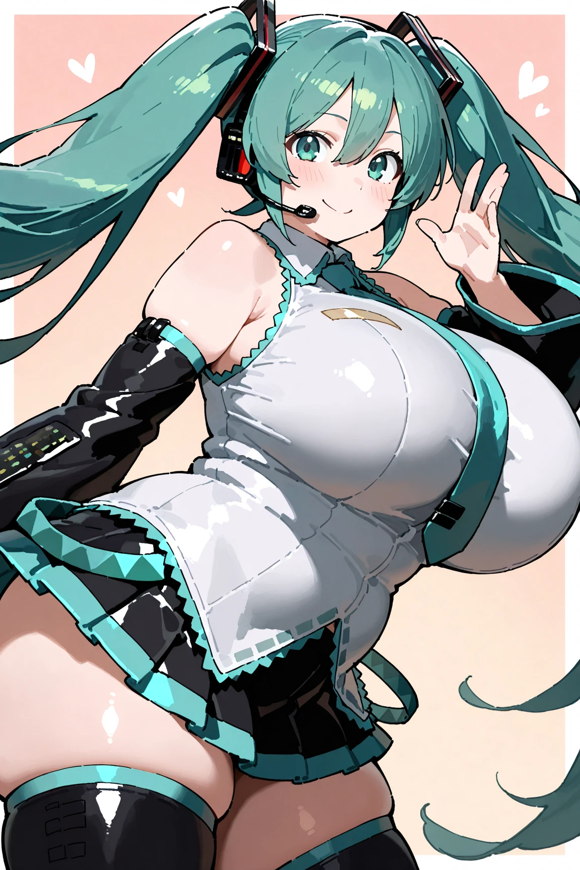 masterpiece, Highest quality,One girl, Hatsune Miku, Huge breasts, Huge breasts, Huge breasts, Huge breasts, Huge breasts, Huge breasts, Huge breasts、Big Butt、Extreme obesity、Extreme obesity、Extreme obesity、Extreme obesity、Extreme obesity、Extreme obesity