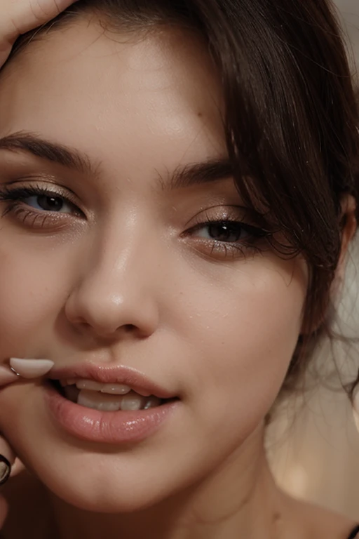 Girl with cum on her face
