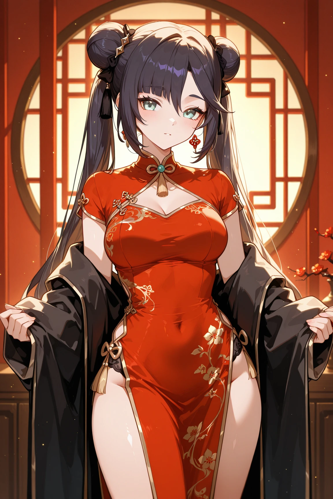 Masterpiece, Superb Body, Extremely Normal Body, Cave House Candle Night, Wedding Scene, ((Single)) (Kneeling Position) Mature Woman, Chinese Style, (Royal Sister), Chinese Costume Red Wedding Dress, Hair Bun, Black Long-haired Woman, (Embroidered Cloth Shoes), Black Stockings, Red Lips, Gentle, Intellectual, Three Belts, Wedding Background, Wan, Red Lantern, Festive Atmosphere, Face Close-up, Face Close-up