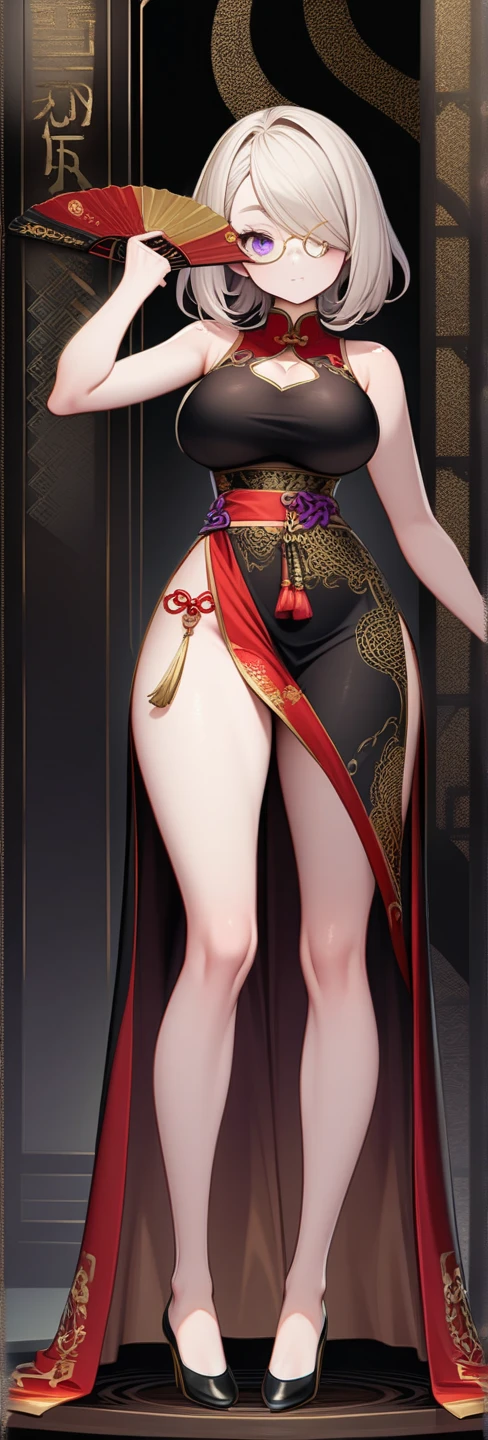 Cheongsam high split slit,Exposure and buttocks