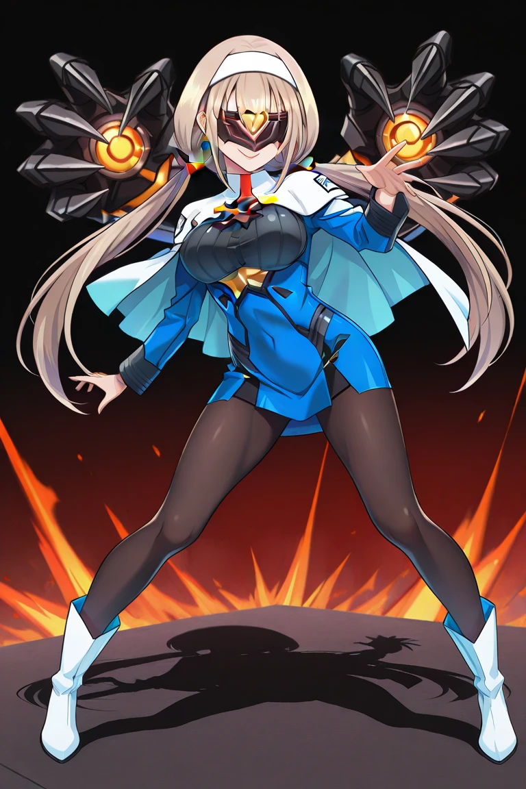 best detailed, Highly detailed,Beautiful body,Beautiful Nose,perfect eyes,perfect face,ultra highres,beautiful legs,Perfect hands,Masterpiece,illustration,,perfect anatomy,street fighter,doll suit,shadaloo doll,dollsuit,expressionless,empty eyes,blank eyes,red gloves,boots,emotionless,black latex,corruption,mind control,female combatant,hypnotized,unhappy trance,full body suit,obey,extremely glossy latex,hypnosis,hypnoLora,Slave,necktie,yellow tie,military,dark persona,full body,looking at viewer,standing pose, Fighting Stance,(((pixel-perfect, detail-perfect))),solo,(roze),1girl,silver hair, long hair, twintails, hair between eyes, red eyes, black cap, twin black muffler,black scarf,((pantyhose)), city background
