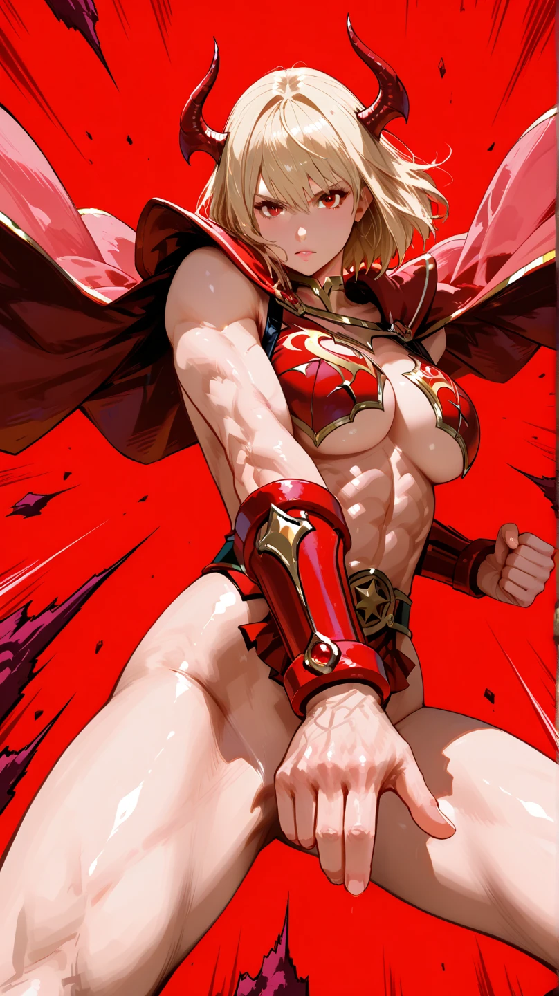 male, big butt, (show off his big butt) , wear red string bikini, red bikini, from below, simple background