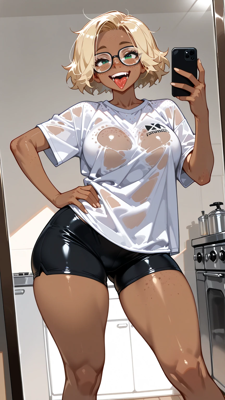 Black Micro Bikini、(masterpiece、Highest quality)、Highest quality, Ultra-high resolution, (((masterpiece))), alone, Sweat、Big eyes, Composition from the front、Shortcuts、Embarrassed face、Blonde Hair、Cut your hair short、School swimming pool、short hair、、((Browsing Caution、Exposing her ass、Backwards))