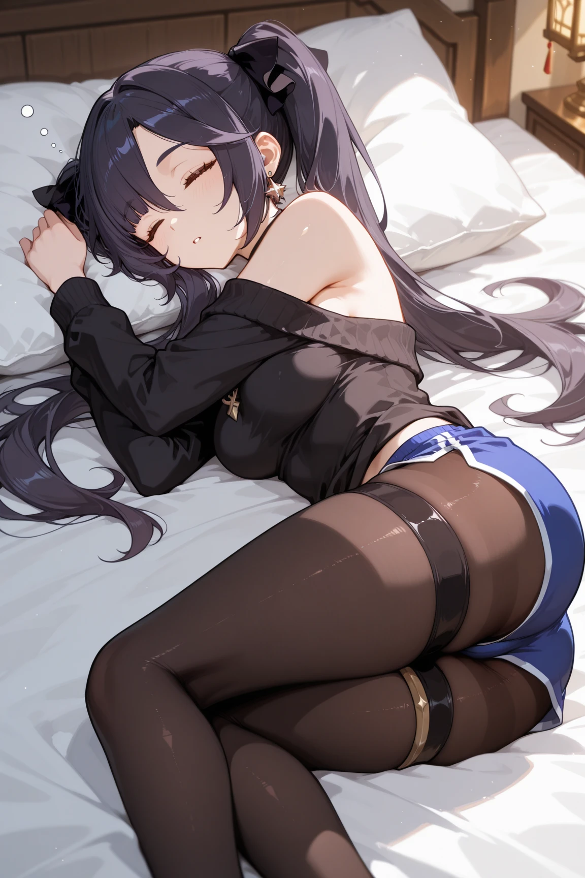 high school girl、younger sister、teenager、Under the skirt、Voluptuous body、Plump thighs、Twin tails、Best image quality、High resolution、masterpiece、super high quality、Spread your legs 、Striped bra、Striped panties、とてもBig Ass、Blushing、4K quality、Sailor suit、Big Ass、Zoom in on the lower body、Wearing black pantyhose、Pubic hair growth、Shooting from below、Blushed、Big Breasts、Embarrassed face