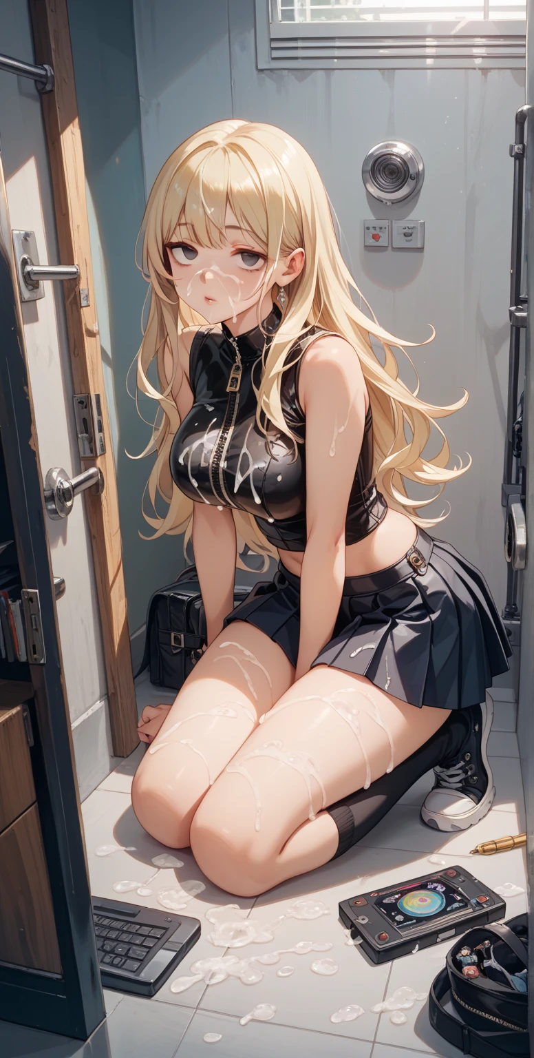 ((Pre-teen)), beautiful girl, freckles on her face, light green eyes, large earrings, white tank top, square neckline, jacket, miniskirt, dark tights, high heel boots, full body, shot from below, skin very light, very long hair, wavy hair, blonde hair, busy subway car, photorealistic, indirect lighting, volumetric light, ray tracing, hyper-detailed, best quality, ultra-high resolution, HDR, 8k, ((((1girl and 1man, having sex)))), (((boys penis in girls pussy, bare breasts, small breasts))), (((breast grab from behind))),