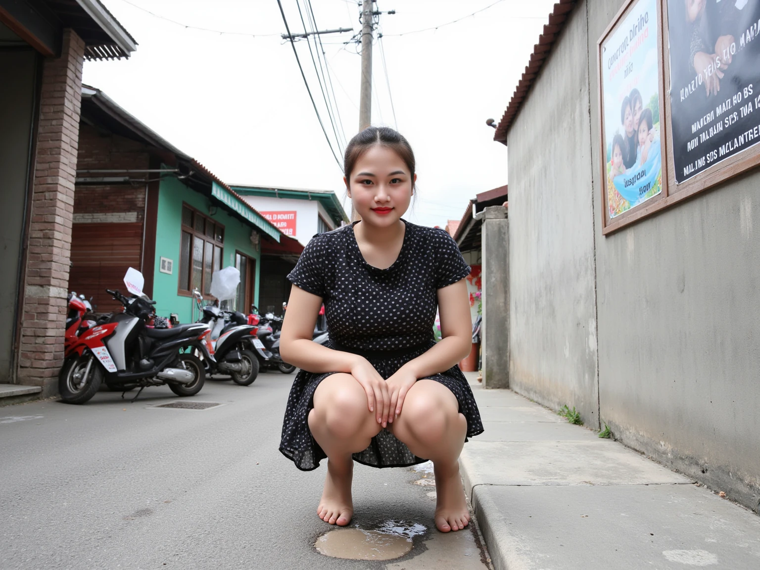 Indonesia girl peeing pants