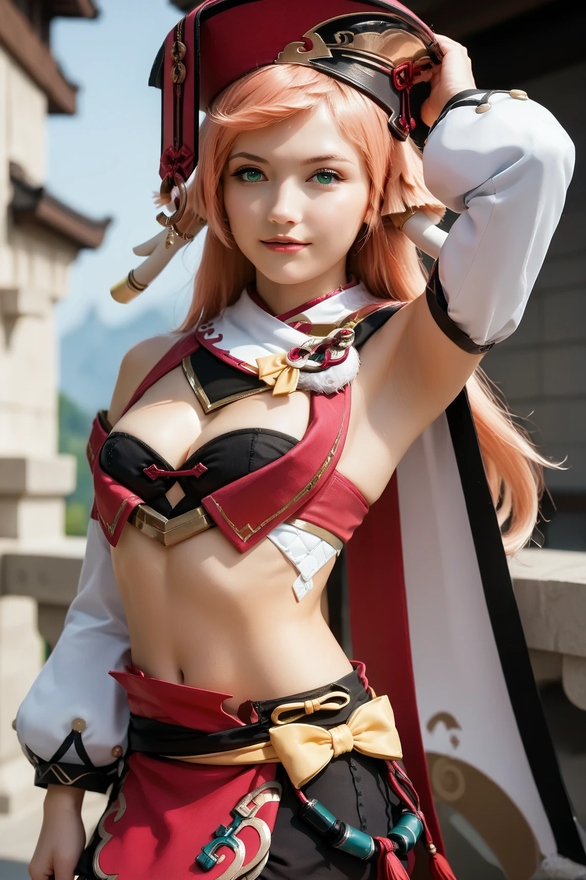 (March 7th), seductive gaze at viewer, full body:1.1, short hair, light pink hair,  bangs, <lora:March 7th v2:0.5> <hypernet:sxzCinematic_800StrongEnough:1> <lora:add_detail:1> <lora:wowalexstraszav1_v1:0.9>