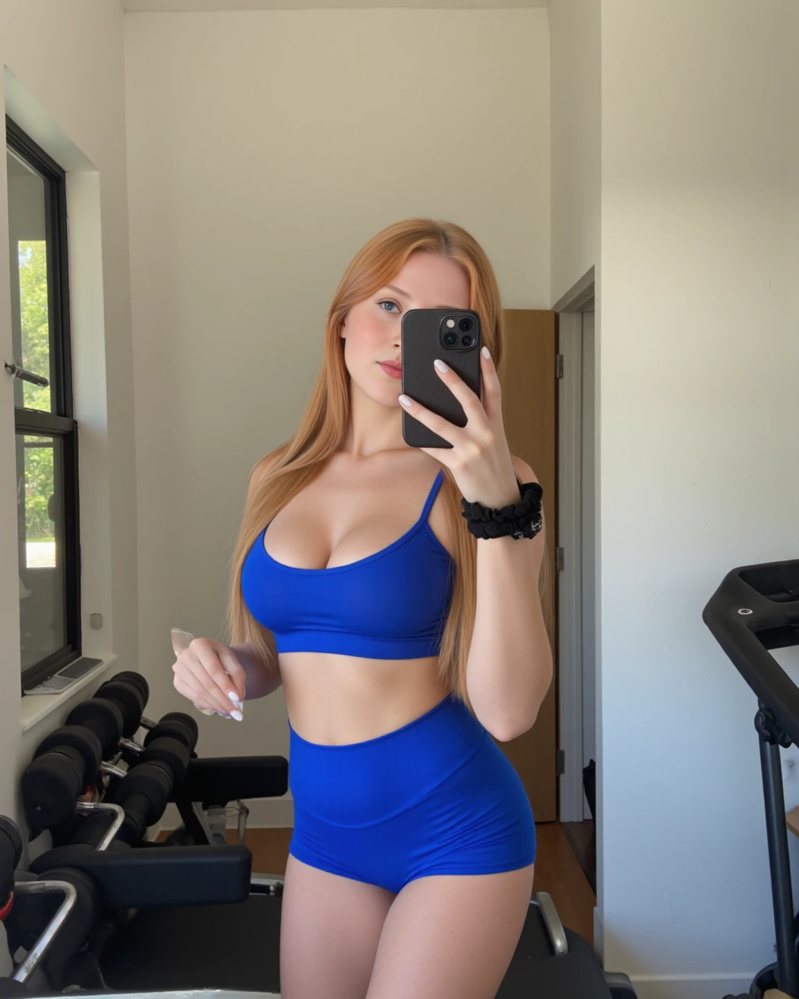 mulher, americana, 25 anos, pale skin and freckles, olhos cinzas, nariz delicado, soft and delicate lips, longo, cabelo blondie longo e ondulado na altura da cintura, sorriso meigo, face with delicate feminine facial features, altamente renderizado