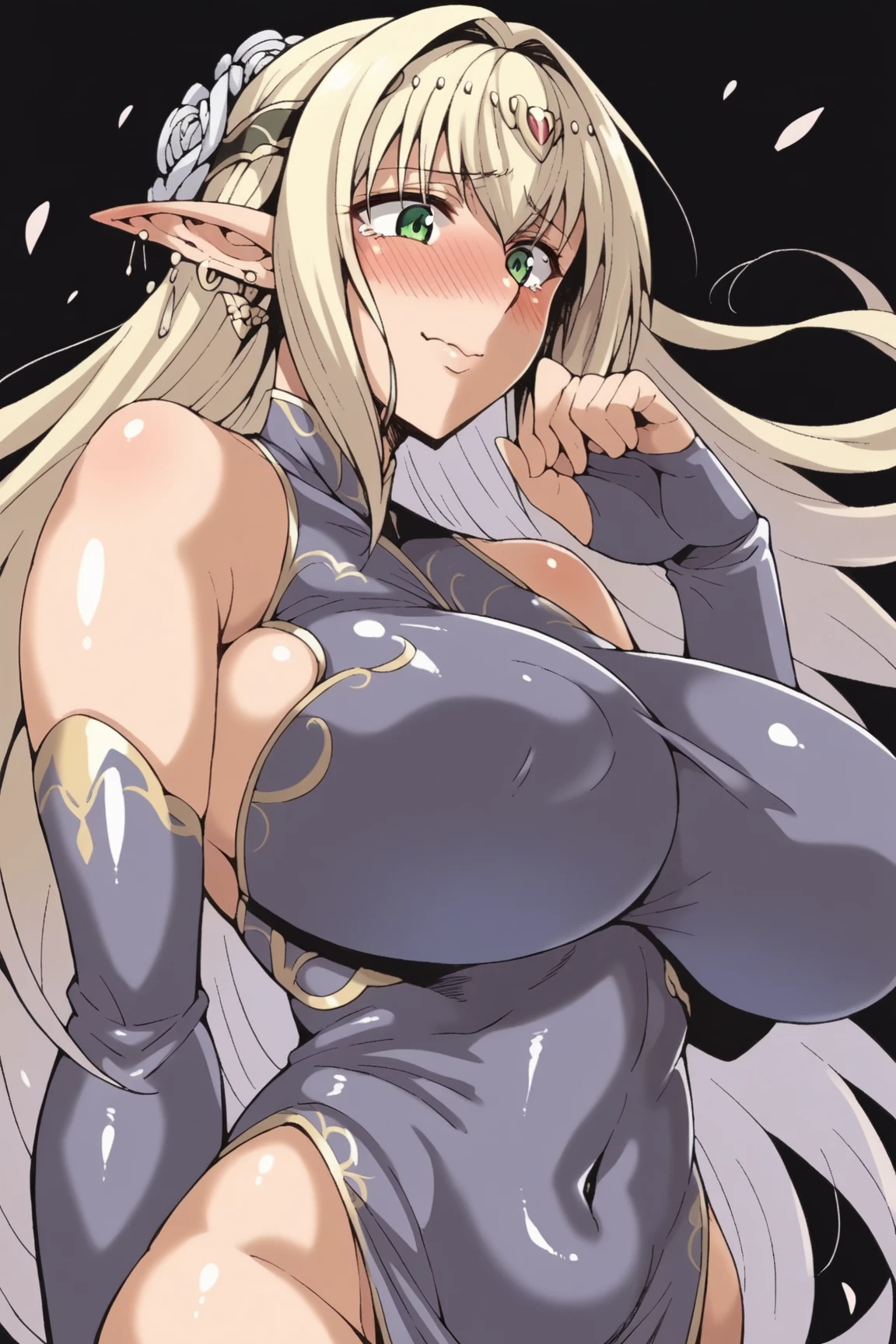 1fw.stentrem,(((mature age))), elf, very long hair,
gradient hair, very erotic face expression, wide hips, thick thighs, huge round ass, huge natural Hitomi Tanaka breasts, wearing a cute japanese maid cafe outfit, location is fully white liminal space, no background only white color , blank white background behind character , no lightning and no shadows, png, chibi emote