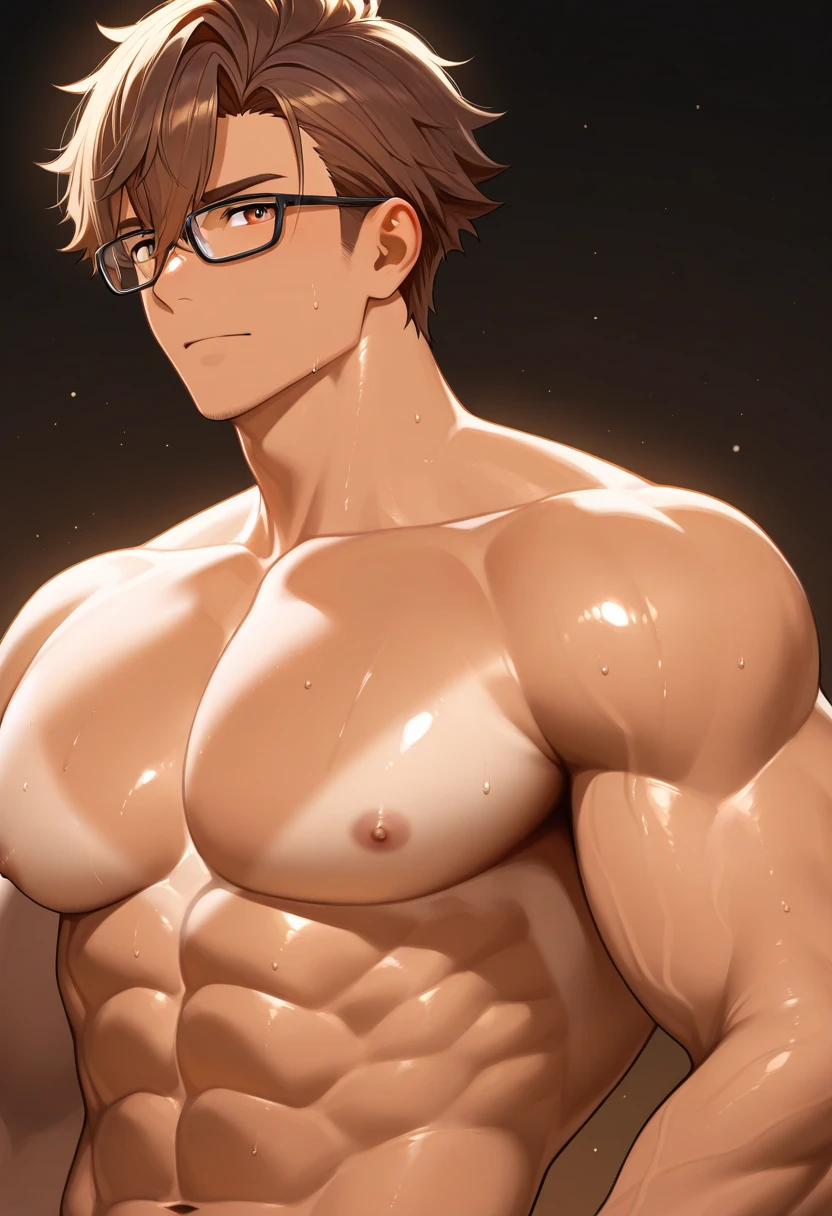 (tmasterpiece,Best quality at best,absurd res),1 person,Naked boys,The,little mouth, shy,Be red in the face,Shy,Shy ,,musculous,Detailed eyes,nakeness,(nakeness),eBlue eyeare topless,Upper body body,(fluorescent light),(a color),((abstract backgrounds)), 1 1 years old, 15 years old, 1 0 years old, black hair, wearing glasses, sweaty