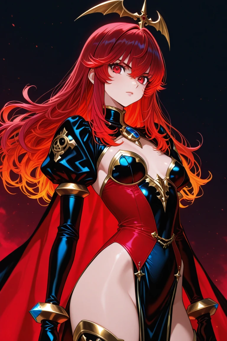 red-haired, sexy girl dressed as a superhero