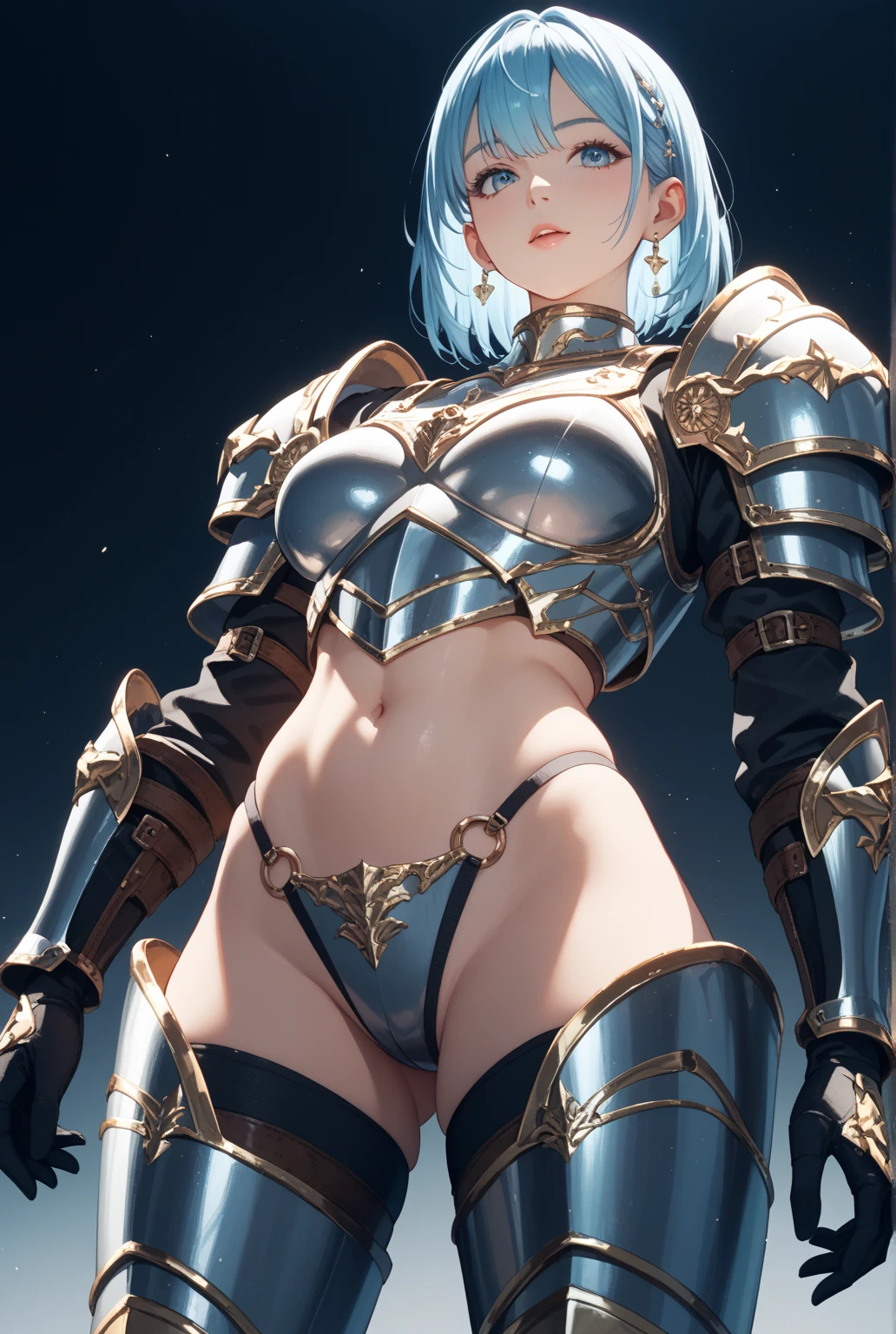nsfw,8k,Masterpiece,(White Bikini),A woman wearing separate armor,Mature Woman,28 years old,Bikini Armor, The world of fantasy games set in another world,,Combat pose,(fighting stance),Sexy anime characters,Slender figure,Cleavage,belly button,Short Bob Hair,Shy smile,Flushed Cheeks, Knight Girl, Very detailed fan art, Detailed digital anime art, Anime Goddess, Anime illustration, Girl in Armor,Beautiful expression right down to your fingertips,Staring at the audience