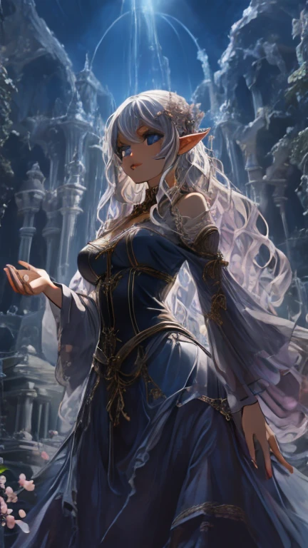 masterpiece, best quality, good quality, Fantasy aesthetics, Highly detailed, shadowverse style, female, demonic, elf