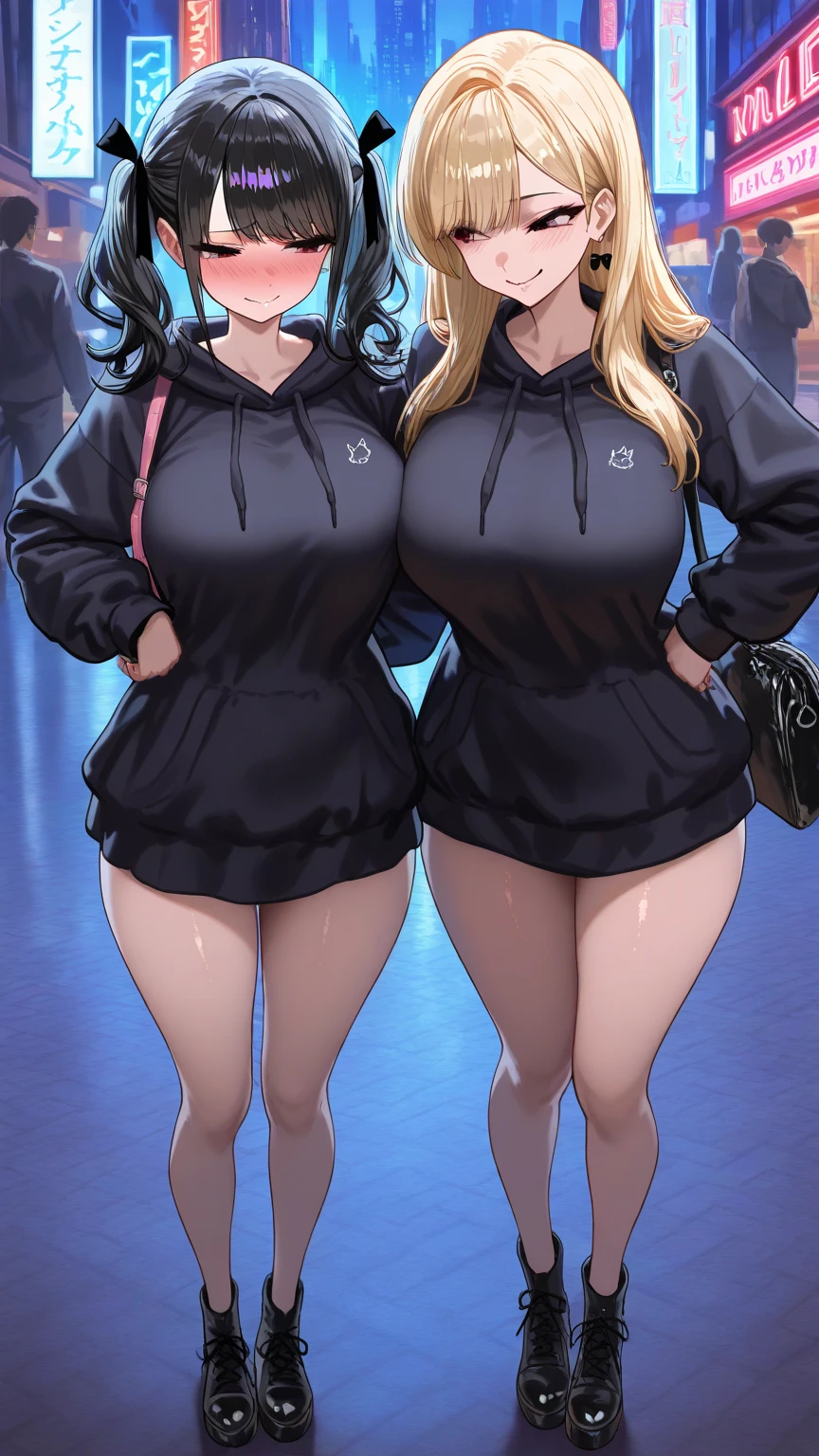 1 woman 45 years old ,standing alone, racing queen, Breasts huge, cropped jacket, high leg bikini, ,, blush, room, long hair, , legs spread open, ((from low)), arms behind the head,