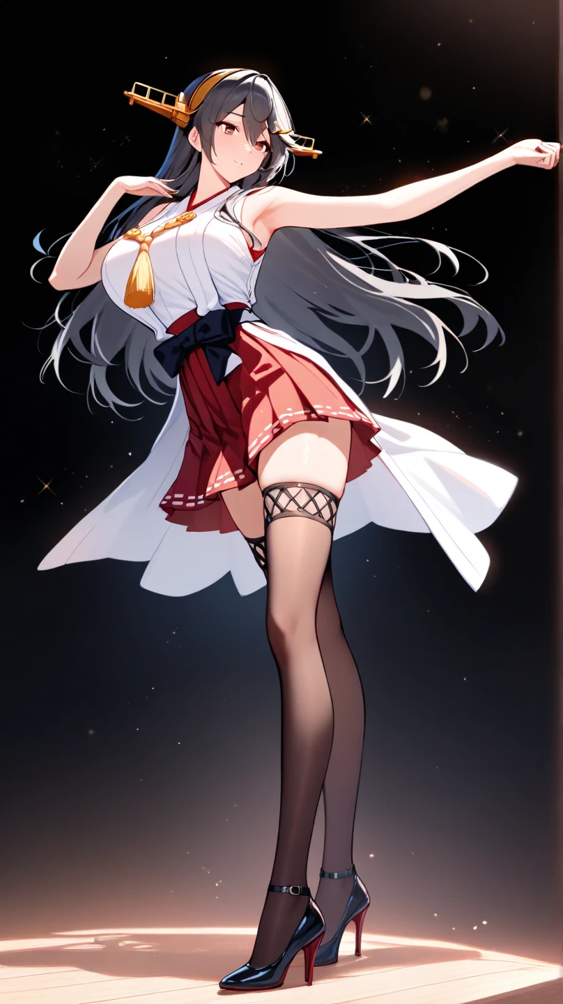 Best Quality,masutepiece,Detailed face,1 girl,Solo,Black hair straight long,eye glasses,Patsun,Stockings,full body Esbian,Emphasis on the legs,Tsuriformes,masterpiece,White Dress