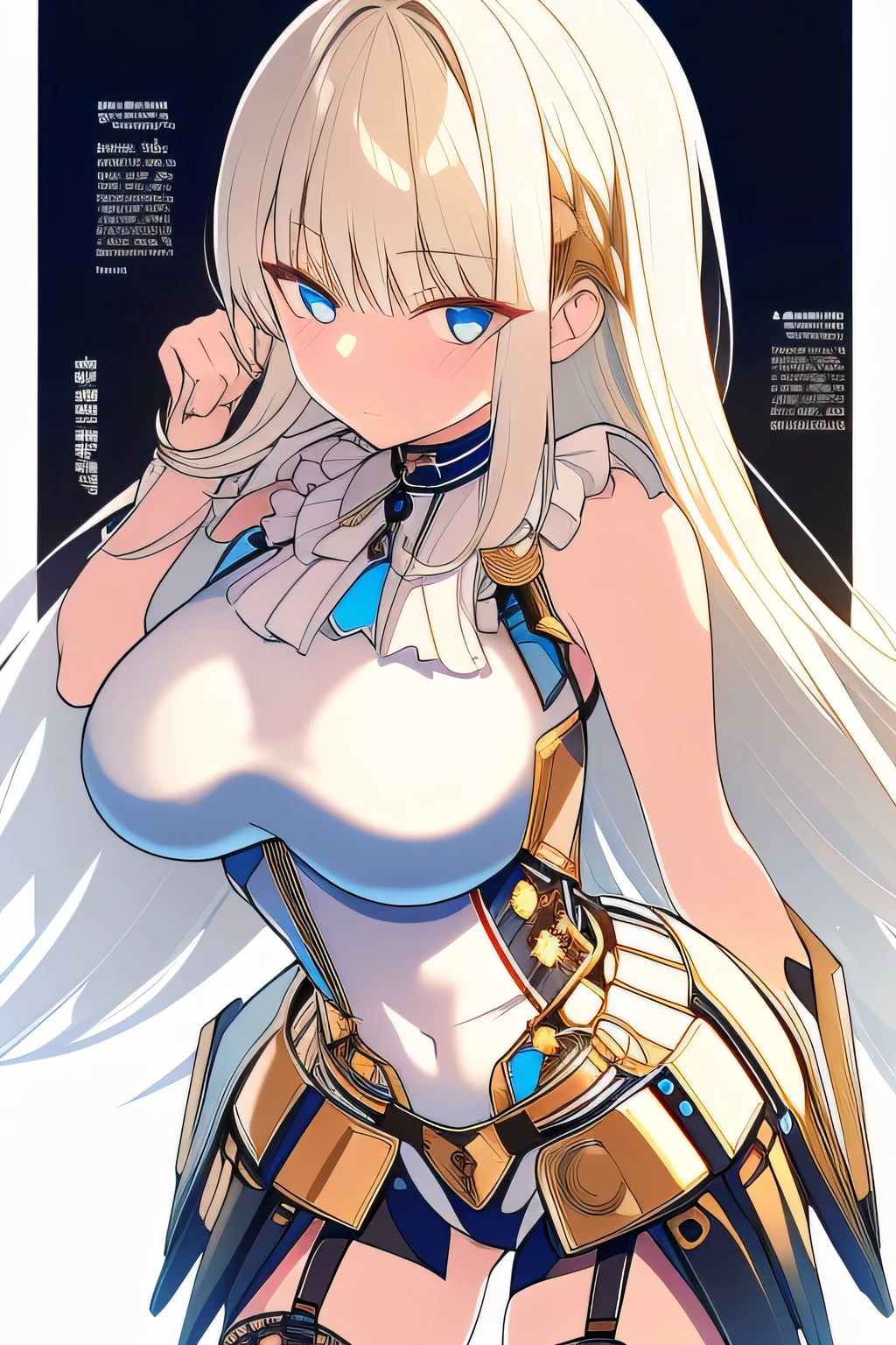 Sensual, Long blonde hair, Thick thighs, 8k, 4K, Highest quality, High resolution:1.2), Cute anime face, Noise Reduction, Sparkling blue eyes, A kind smile, Kind eyes、Toned Abs, Muscular arms, Muscular legs, Young Face, Anime Eyes, (((Big Breasts、A chest that's about to burst)))、(((Combat figures)))、sophistry、sword、shield、((whole body))、(SFW Giant)