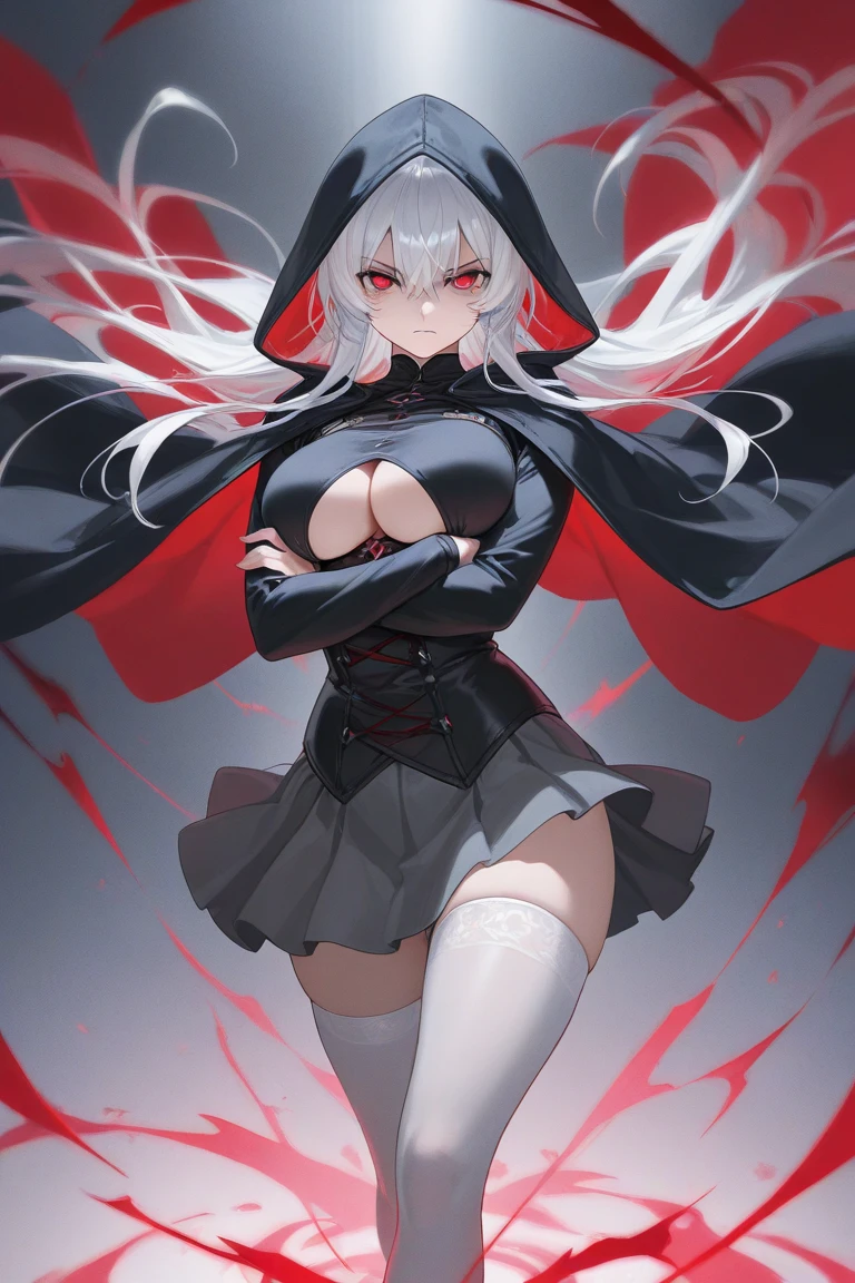 Hot girl, white hair, red eyes, weeding drees, big tits