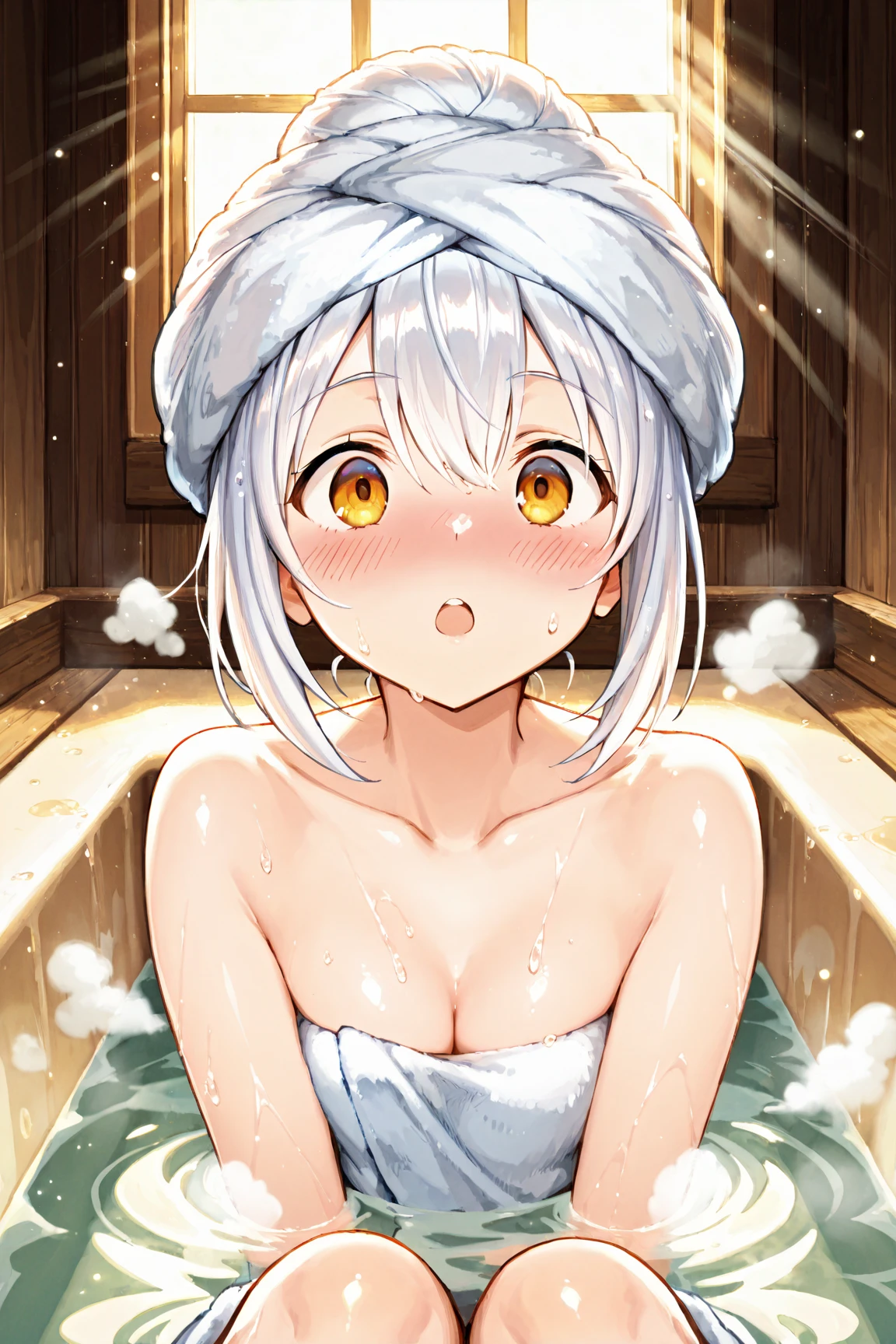 nsfw, (super fine illustration,8K CG wallpaper,best quality,extremely detailed,ultra high res,best aesthetic),(cowboy shot,from front),idolmaster, {{{syuko siomi}}}, (20yo, beautiful girl),(beautiful brown eyes), (beautiful silver hair), ((((extra short hair)))),( ((((mullet hairstyle)))), (wet hair), (wet skin), (sweat), (steam), (flat chests,midium breasts),((slender and tall)), ((nudity:1.4,topless:1.4,bottomless:1.4,expose breasts, breasts out)), ((pubic silver hair:1.4)), (indoor), (sauna room), (open mouths), (evil smile), ((stick out tongue)), (((one eye closed))), (feel good), (blush), (open clothes),(((sex,back)),(bouncing breasts), (semen, cum on breast:1.5 cum on body:1.5),
