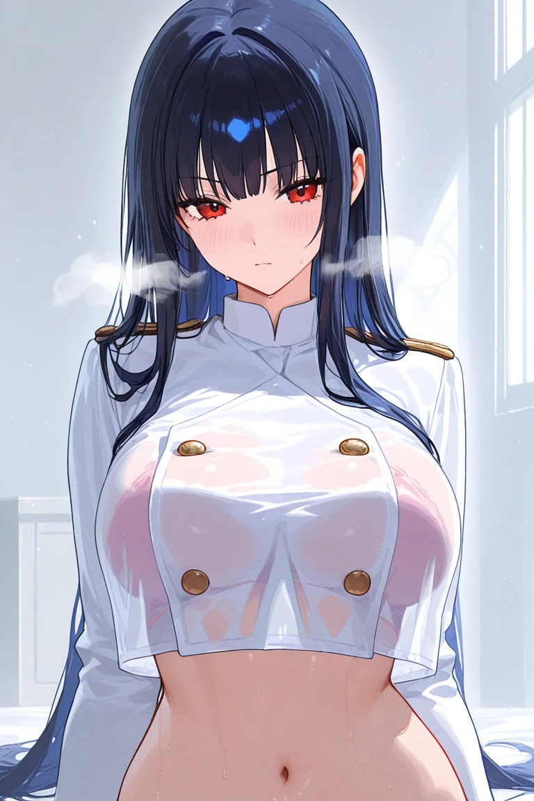 ,(White skin,Long Straight Hair、 wear a sexy, Skin-tight astronaut costume,) A room in the space station, ((high school girl、18-year-old、Large Breasts)), ((Raise your arms, Please show me your armpits))、Cleavage