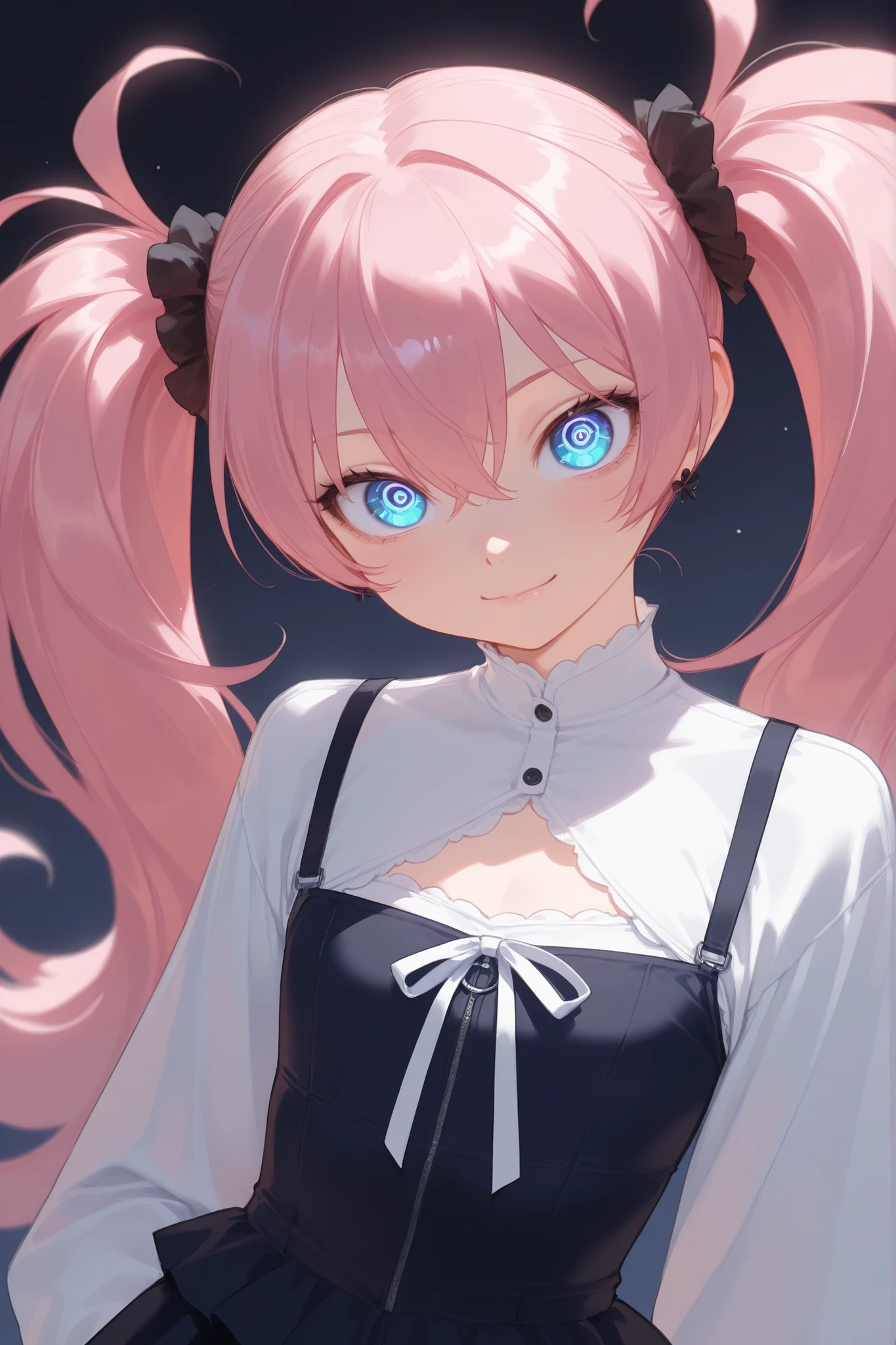 Shiny blonde ponytail、Three flower-shaped hairpins on the left sideburn、Slightly desaturated blue eyes、Shining Eyes、The eye sockets are paw-shaped、Eyes are dark blue、smile、Open your mouth、Wearing a dress、masterpiece, highest quality, Official Art, Very detailed, Absurd, 8K resolution, 16-year-old girl, change, alone, 明るいsmile, Transparent clothes, White clothes、Pink hair tips、A small pink tattoo in the shape of a heart on the left cheek、Fine grain、Asymmetrical bangs、Blue hair ribbon、Blush and redness、Blunt bangs、ragged bangs、Gradient hair、Ample Bust、Perfect Face