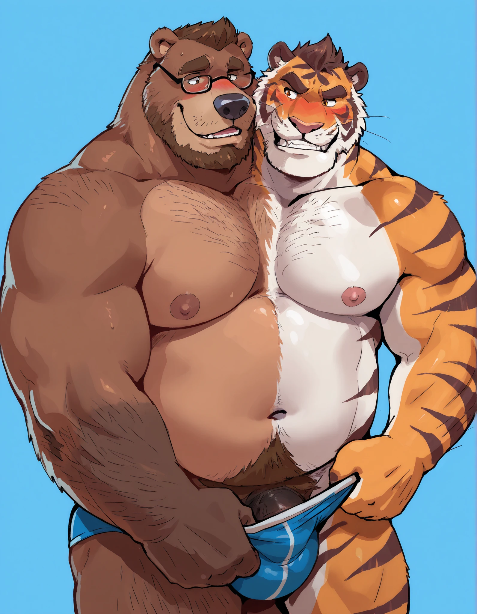 ((best quality)), ((masterpiece)), (detailed), ((best quality)), ((masterpiece)), (detailed), 2boy , Bears , Furry , Anthro , Wearing cap , Naked , Bodybuilder , Pregnant , Big Dick , Lactation , Cum , big breast , Anal , anal sex , Messy cum , Pool party , handsome , good looking , full body , horny face