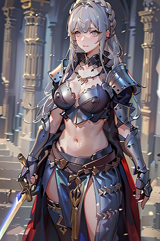 adult man, Long black hair, high ponytail, violet eyes, Fantasy, Korean Demon Armor, anger, Masterpiece, hiquality
