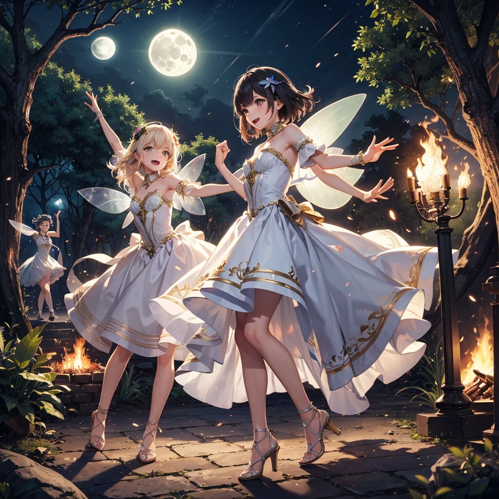A group of flying fairies，Gold streamers，Soar in the sky。Ultra-clear resolution，Cinematic texture，a warm color palette，Ultra-clear large image。 --auto