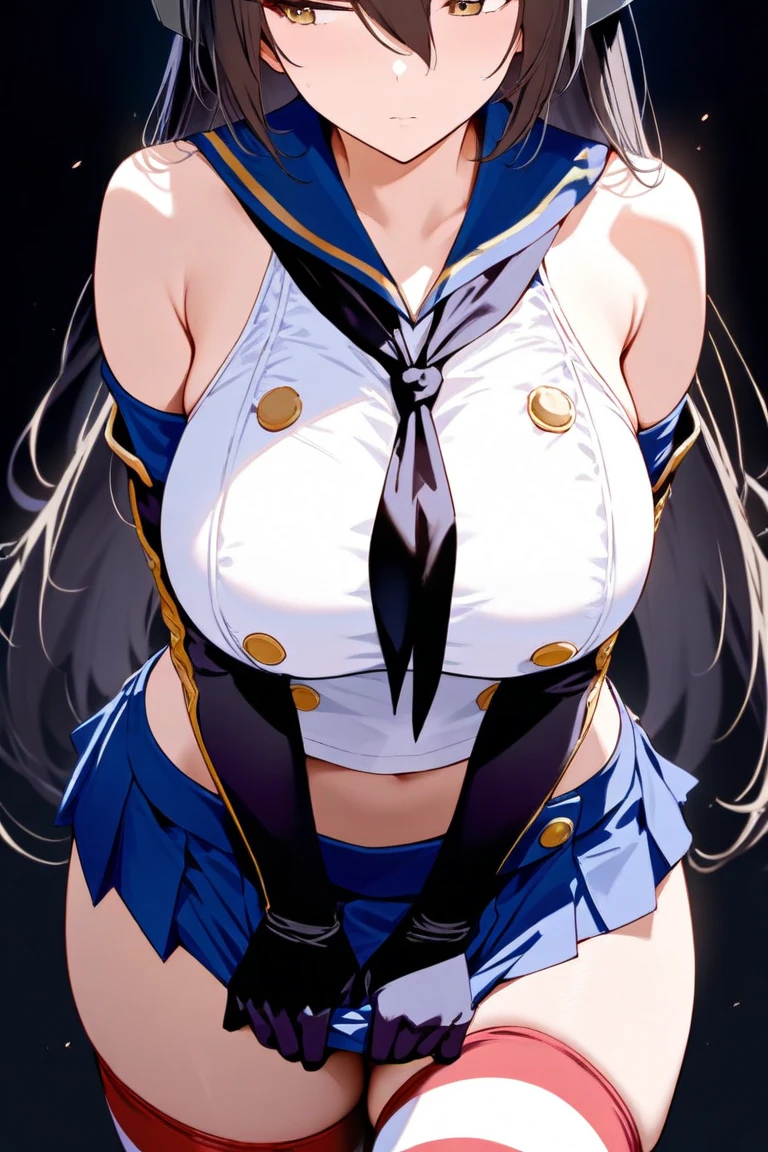 (lactation through clothes:1.1),nipples standing,(nipples peek:1.4,topless), (Puffy nipples,Big Breasts:1.2,Shiny skin:1.4),beautiful, masterpiece, Highest quality, Highly detailed face, Perfect lighting, One girl, alone, Kiryuin Satsuki, blue eyes, Epaulettes, belly button, dress, good, jewelry, skirt, Thigh-high boots, Cowboy Shot, Expressionless, Simple Background