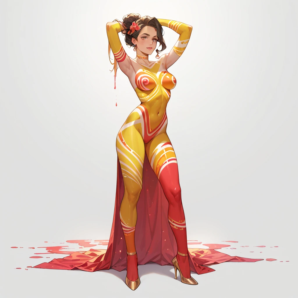 1girl, beautiful dark matter empress, detailed eyes, detailed face, mature face, athletic body, looking at viewers,full body, light smile,(gigantic breasts:1.4)detailed skin, colored skin(red skin:1.9), horns on head, (((bald))), mature body, tall body,seductive body,medium big breast, medium thigh,99((no hair1.8), detailed clothes BREAK desert and skull backgrounds, holding only one long and thick dark scepter,dark dragon in sky, highly saturating beams, holy ceremony, demon halo, golden and red spark dazzling around, holy magic circle, black crown , golden majical lightning, best quality, masterpiece, trending on Art station,BREAK,Detailed,Realistic,4k highly detailed digital art,octane render, bioluminescent, cinematic lighting BREAK 8K resolution concept art, realism,by Mappa studios,masterpiece,best quality,official art,illustration,ligne claire,(cool_color),perfect composition,absurdres, fantasy,focuse, red and gold color palette