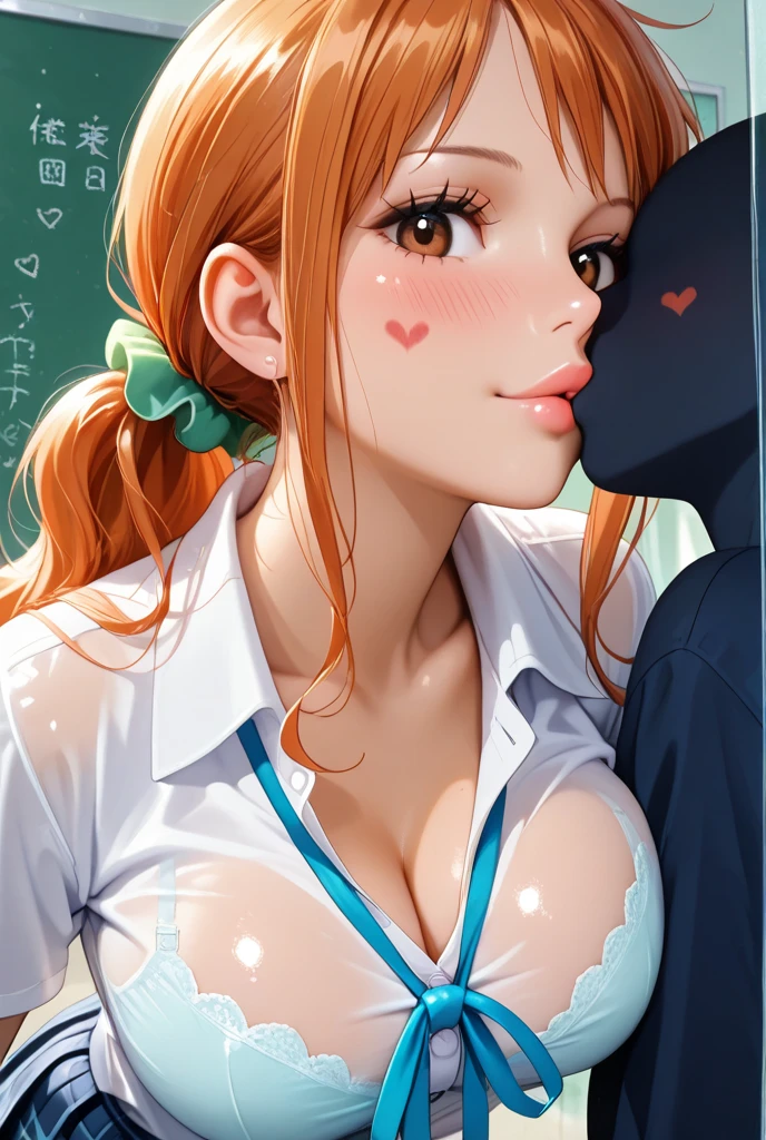 (illustratio), (high resolution), (8K), (highly detailed), (The best illustrations), (beatiful detailed eyes), (top-quality), (​masterpiece)、(((Orange hair))), blue eyes, teen girl, 1girl, ((belly pudge)), blush, small breasts, bright pupils, scared girl, small girl, (perfect anatomy) ((adorable girl)), Orange hair, Juicy ass, perfect face, Perfect mouth, Perfect face, Perfect eyes, Perfect nose, Embarrassed eyes, Perfect eyes, Beautiful eyes, distress, Perfect anatomy, 1girl (((tokyo-3 middle school uniform))) (masterpiece, best quality), fair skin, redhead hair, short hair, waifu freckles, (messy hair) (((diminutive waist))) looking up, (((from the side))) ((fellatio)) (cum in mouth), ((hand on anothers head)) ((irrumatio)) (oral) penis, trembling, short twintails, looking at another, (portrait) large veiny penis, solo focus, her mouth on penis, 1 boy, grabbing her head, hands in her hair, hands grabbing her ponytail, (large man standing in front of her), simple white background, ((deepthroat)) ((shoving his penis down her throat)) ((penis down her throat)) ((penis in her mouth)) ((all the way to the base)) ((balls deep) (?????????) ((grabbing her ponytail))