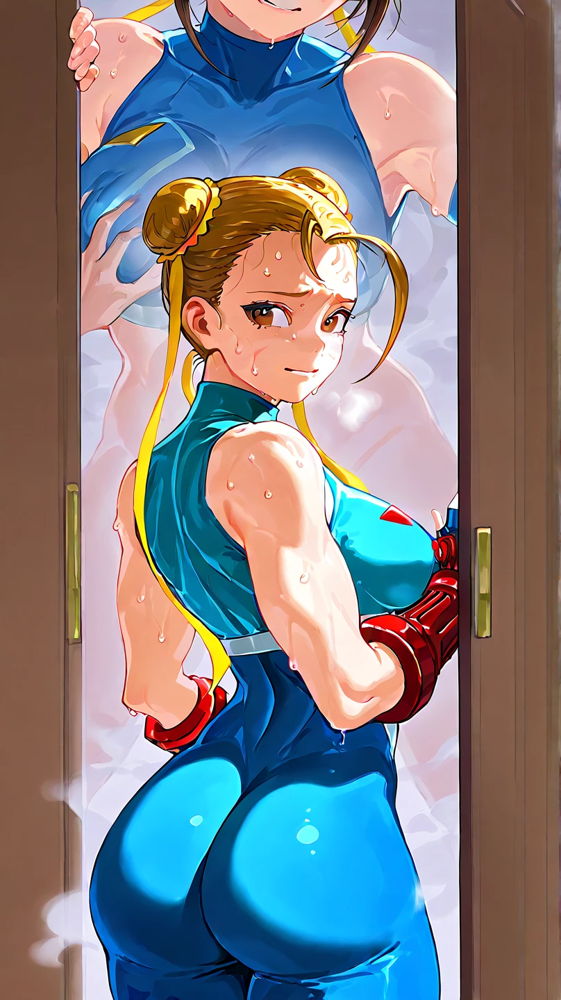 2A Japanese girl with blonde twintails、Female Combatant、Close-up of a girl wearing a red tank top、Purple Skirt、White panties、Black fishnet stockings、Black shiny boots、Saiyan Girl, wonderful, Nano Girl, Female body type, Inspired by Hiromu Arakawa, Anime Manga Robot!! Anime Girls, Fubuki, Full Body Suit, by Hiromu Arakawa、wonderful, silk, Beautiful and attractive anime teen, Anime Girls of the future, tears,Drooling,Pee,Sweat,Tongue out,incontinence,Peeing、Estrus、Eyes wide open,Estrus,Blushing,Nipples are erect,Face is hot、Lust、incontinence、Armpit Hair、pubic hair、Nipples are erect、Red lips、Red tongue、Sticking out tongue、Her skirt is flipped up、Panty shot、White panties!、Covered in sweat、wet、Panties to public hair!、Armpit Hair!One sword and two cuts、Doomsday Demon、Anguished expression、 pop out