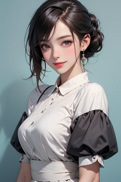 girl with a black dress and a white shirt, in an style, attractive girl, moe artstyle, oc commission, high quality fanart, in style, hinata hyuga, sakimi chan, woman, commission for high res, an girl, style character, marin kitagawa fanart