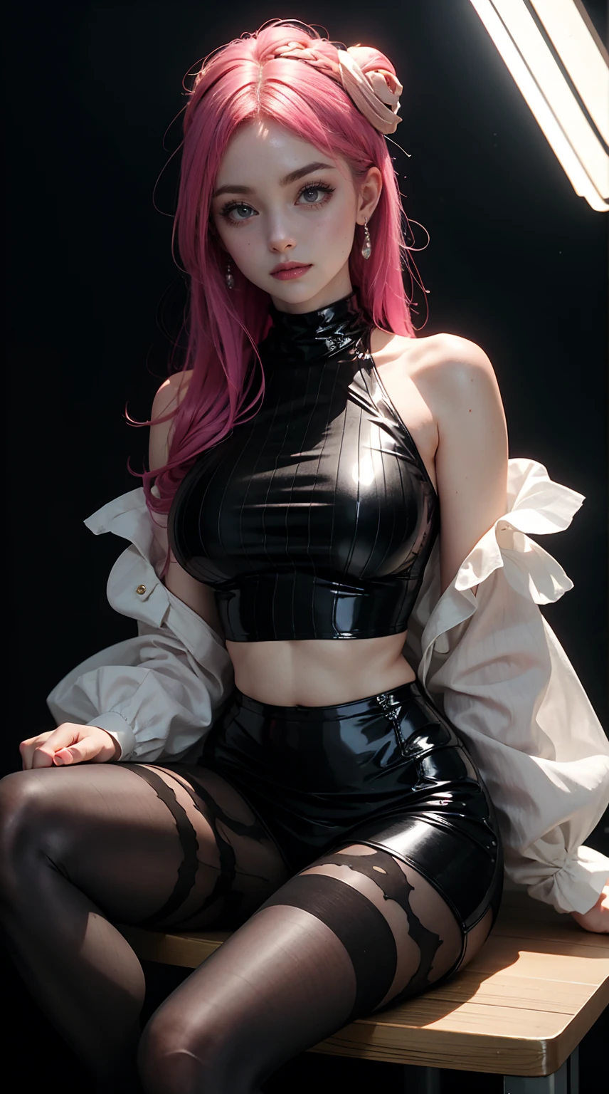Pretty Asian girl, idol, extremely detailed CG, 8K High Quality, Depth of field, Cinematic Light, Lens Flare, Ray tracing, beautiful lips, lots of cute soft freckles, beautiful detailed eyes, intricate detail face, ultra detailed skin, 1girl, in the dark, deep shadow, front shot, face forward,   she has red lipstick, big  eyes, highly detailed black brown eyes, random position, pale skin, flashy orange hair, orange eyebrows, very small perky breasts, very nice detailed cleavage, looking at viewer, shy smile, she has lots of tattoos, must wear a shirt, (she wear  tight slutty  low waist dolphin shorts), tight t-short with logo that matches shorts, wide gap between thighs:1.6, view full body from head to toe shot, navel piercing, wear cat ears headband, wear high thighs socks , loops earrings, piercings, jewelry, lots bracelets, at the amusements park, (Intense sex appeal of young women), (woman who makes erotic temptations), (she reaches an amazing orgasm), 
 exhibiting idol-like features, emerges from the depths of shadow in an extremely detailed CG Unity 8K wallpaper. Her beautifully sculpted face boasts intricate details, with ultra-detailed skin that appears almost alive, midriff, (she's chubby). (She has big round hips), (she has a big wide thighs gap), ( She has a big butt) (She has very small shoulders), ((her shorts are really tight as it pushes real hard against her pussy ))