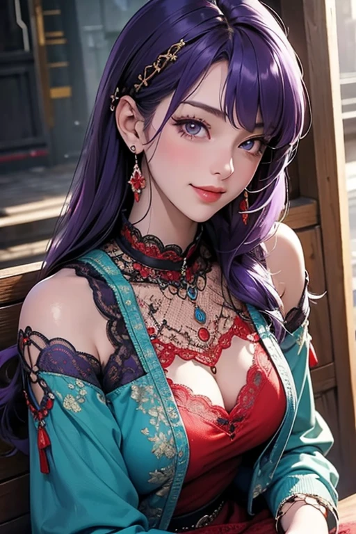 (masterpiece:1.2, best quality), (real picture, intricate details), (1lady, solo), full body:1.5, close-up face, casual, natural fabrics, smile, Top Quality, Masterpiece, Hi-Res, Beautiful Face, photography, High Resolution, 4k, 8k, Asian face, magenta arm sleeve, detailed face, detailed eye, exposed shoulder, (((yellow eyes, magenta cat ears, big breast:1.5, magenta hair:1.5, magenta clothes:1.5, long hair, side fringe hair:1.2, forehead, long locks:1.5))), ((magenta hair:1.5, magenta kimono:1.5)),  (background night city:1.5), night time, 