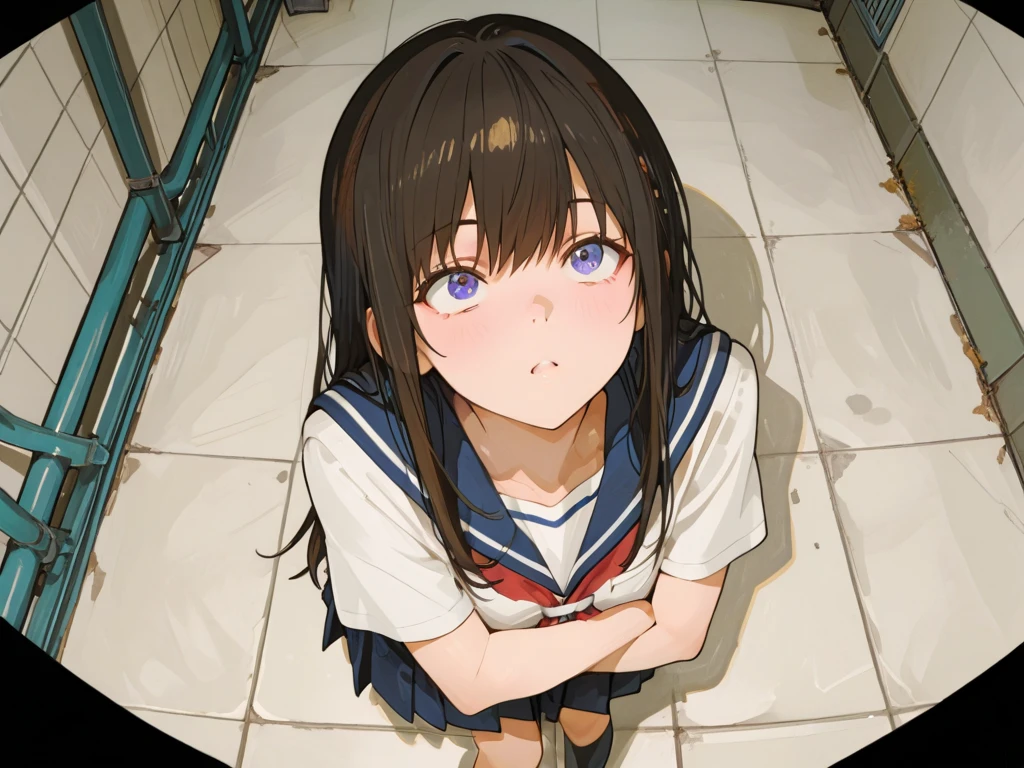1 girl, ((inside tiny room, spread eagle)), (tied up:1.5), (teary eyes:1.5), (blushing:1.5), ((basement, metal room)), (((3 girls, group of girls))), (inside torture room), arms tied , wrist cuffs, ankle cuffs, (((scared, worried, struggling))), ((sailor uniform, short sleeves, small skirt, tight clohing)), arms tied, long hair, dark hair, saphire eyes, perfect body, perfect face, detailed face, detailed eyes, 16K