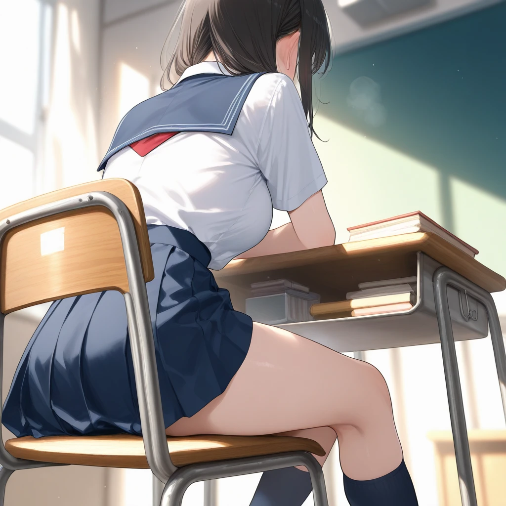 (official art、highest quality、Unity 8k wallpaper、32K、masterpiece、super detailed、超high resolution、realistic、Photoreal:1.2)、(cinematic lighting:1.2)、fire glow effect、film grain、best shadows、rim lighting、side light、(Super detailed and complex 3D rendering)、Background like Makoto Shinkai、detailed beautiful face and eyes、(Beautiful and sharp pupils)、masterpiece, high resolution、highest quality, ultla highres, maximum resolution, very detailed, professional lighting, beautiful skin, 28 year old woman、very pretty、OL、neck strap、hang your employee ID card around your neck、Name Cards、cardigan、At work in the office、desk、(((Tight Skirt、sit in a chair、deskの下で、Cross your legs、Spread your legs a little and show off your panties:1.6)))、pc、bright hair color、neat bangs、bangs、dull bangs、suit、Jacket、setup、Office Lady、((squint your eyes、close your eyes a little、squint your eyes、laugh atう、laugh at、Lower your eyebrows、contempt、Provocative attitude))、deskの下からのアングル、(((super low angle)))、(((Precise human body structure、Correct and accurate number of limbs、Correct and accurate number of fingers)))
