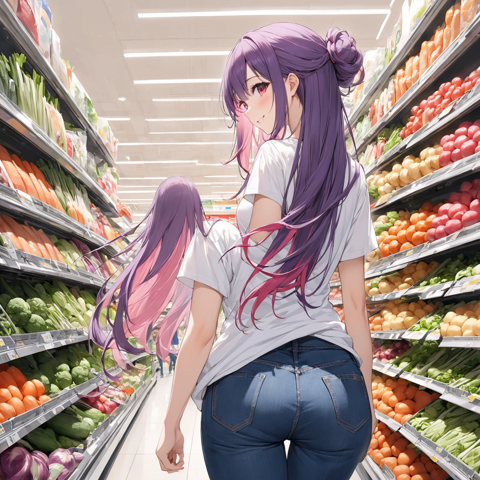 Highest quality、super high quality、16K, Delicious breasts、topless、Nipples、Facial expressions are random、The place is a convenience store、 Her hair color is pink、The pose is of a girl stocking shelves at a convenience store.、The distance is random、Angles are random、Small face、Very delicate facial expressions、Delicate eye depiction、Highly detailed hair、Erotic、18-year-old female、Glowing Skin、Soft Skin、The only sexy Japanese woman、The clothes are random convenience store clerks、1 female、Sexy ass
