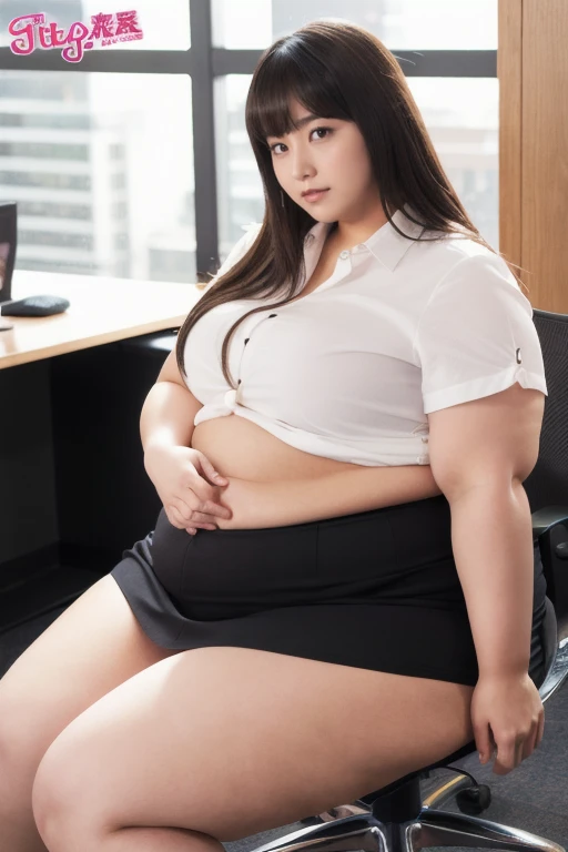 Mei Lee overwatch naked in her office doing experiments while leaning on the desk working, chubby body, curv, big boobs, fat billy, Big Open pussy, fat ass, Big Butt,pink anus, focus ass, camera from the ground, distracted 