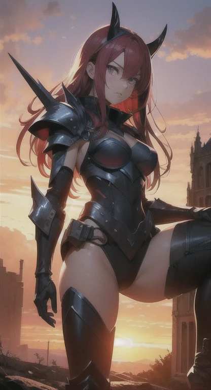Nino Nakano riendo ,Pose sexy, armadura de caballera,castillo