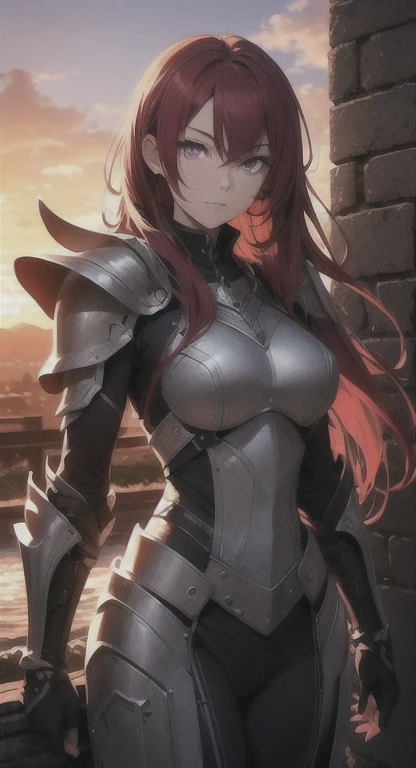 (masterpiece), (best quality:1.4), (perfect anatomy:1.4), high quality, expressive eyes, full body, detailed face, beautiful face, perfect face, {1 girl}, armored knight, faerie stronghold, ancient ruins, overgrown, vines, moss-covered stones, magical armor, Eurasian lynx, hazel eyes, fiery red hair, Fae blade, enchanted, wildflowers, protector, full moon, mystical, strength, grace, duty, curvy, dynamic poses, dynamic lighting, butterflies