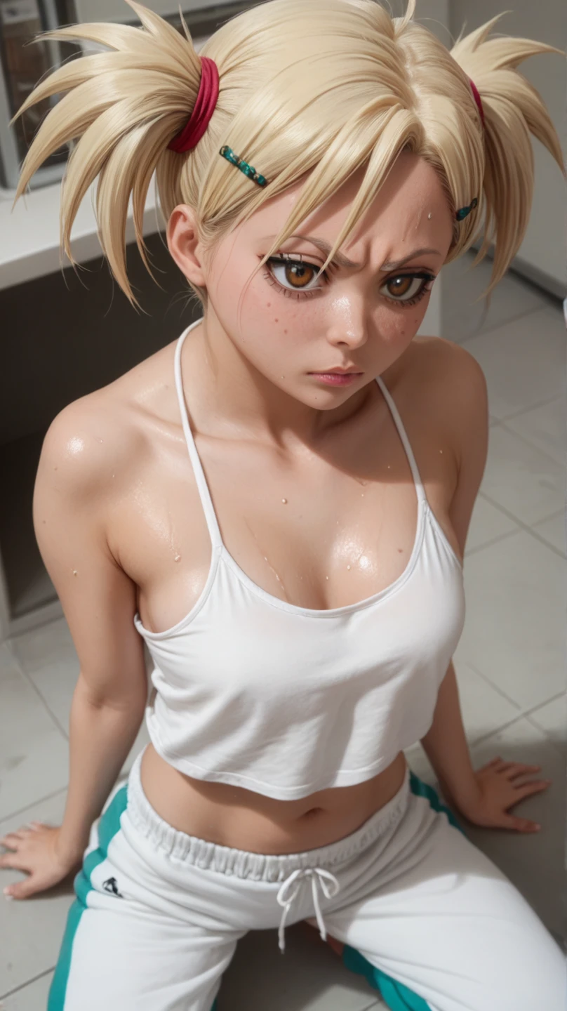 ((small ?????, tomboy, small head,green eyes)), (cut abs), (perfect body), (short ponytail), (Mordred), full body, sweat,(?????), (extremely detailed CG 8k wallpaper), (extremely delicate and beautiful), (masterpiece), (best quality: 1.0), (ultra high resolution: 1.0), beautiful lighting, perfect lightning, realistic shadows, [high resolution], detailed skin, super detailed