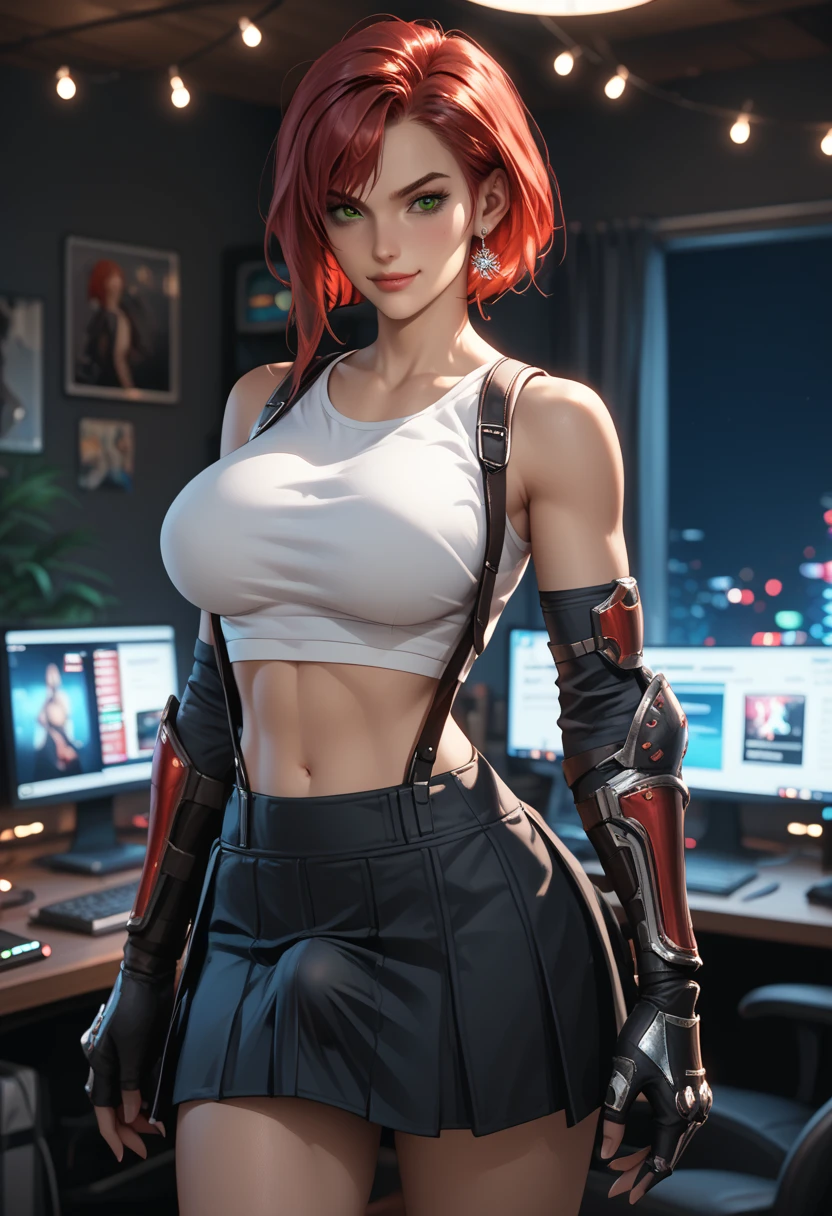 ((Best quality)), ((masterpiece)), (detailed:1.4), 3D, an image of a beautiful cyberpunk female,HDR (High Dynamic Range),Ray Tracing,NVIDIA RTX,Super-Resolution,Unreal 5,Subsurface scattering,PBR Texturing,Post-processing,Anisotropic Filtering,Depth-of-field,Maximum clarity and sharpness,Multi-layered textures,Albedo and Specular maps,Surface shading,Accurate simulation of light-material interaction,Perfect proportions,Octane Render,Two-tone lighting,Wide aperture,Low ISO,White balance,Rule of thirds,8K RAW, protruding nipple, tattoo , crimson shoulder hair, sleeveless dress,lace dress,peach hair