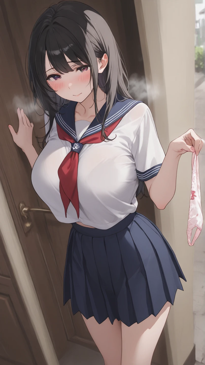 (masutepiece), Mature Schoolgirl, Sexy, posterior, Floral lace underwear, Natural light, Photorealistic, Cameltoe, diffuse glow, depth of fields, White skirt, steam, (Lift skirt), (Urination), Authentic and NSFW、fullnude、hair 、（large boob、looking upwards、big areolae)、teats, Top image quality, hight resolution, qulity、​masterpiece、超A high resolution、(Photorealsitic:1.4)、Raw photo、女の子1人、Dark hair、glowy skin、Dramatic Writing、full bodyesbian、female dog、爆乳