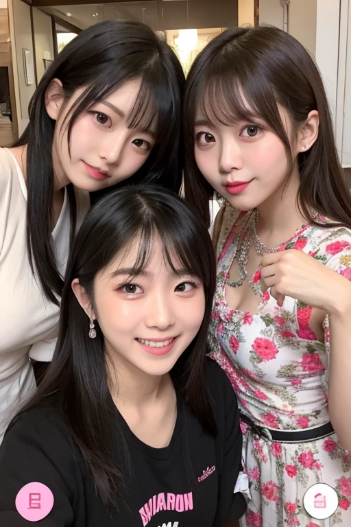 Best-quality, Masterpiece, Ultra-High-Resolution, (Photorealistic:1.4), Raw-Photo, 2girls, photo of 15-years-old the most famous Japanese idol and 25-years-old the most famous Japanese actress are having a lot of fun in KARAOKE room, They are singing. ((They all are wearing casual clothes)). They are drunk. ((They have different faces. They have extremely cute face and extremely beautiful face. ((They have extremely beautiful eyes and extremely beautiful skins)). They have different hairstyle. They have extremely beautiful hair)). They have extremely beautiful long-eyelashes and extremely beautiful lips.