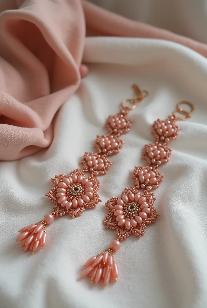 earringss with pink beads and pink beads hanging from them, earrings design, cute earringss. Very detailed, an earrings, earringss, earrings, long earringss, earrings, giant earringss, big earringss, earringss. Very detailed, wearing ornate earringss, elaborate earringss, Fishhook, simple cartoon style, huge earringss, Concept Art!, Peach and Goma Style, Jewelry Design