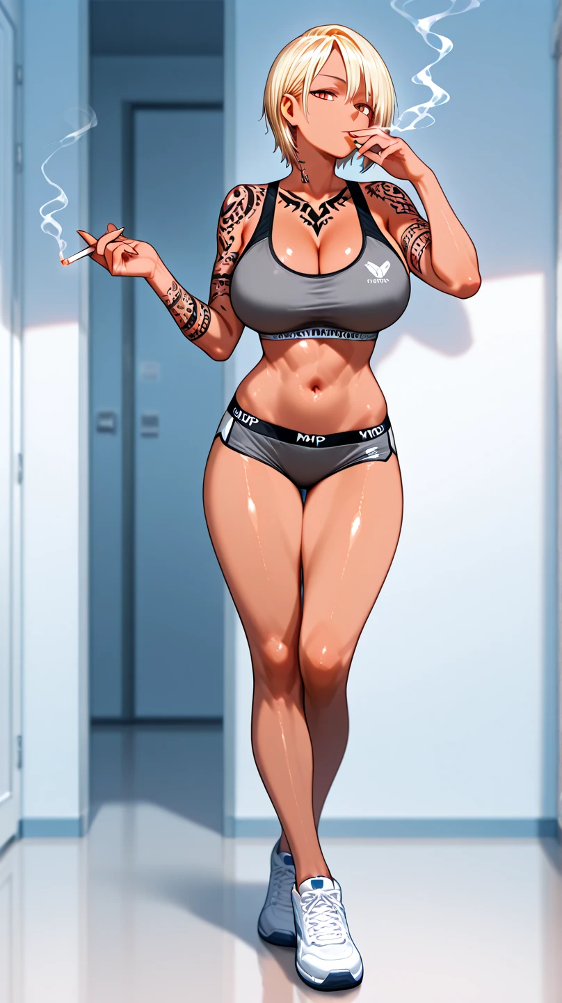full body standing symmetrical beautiful woman, hyper realistic, 1girl, Asghar, Valkyrie, Lady Knight, golden blonde hair, braids, wet, transparent white robe, see through, correct anatomy, epic fantasy digital art, masterpiece, 8k, high definition resolution, detailed drawing, superior quality, epic composition, muscular body, large perfect breasts, muscular turned arms behind body
