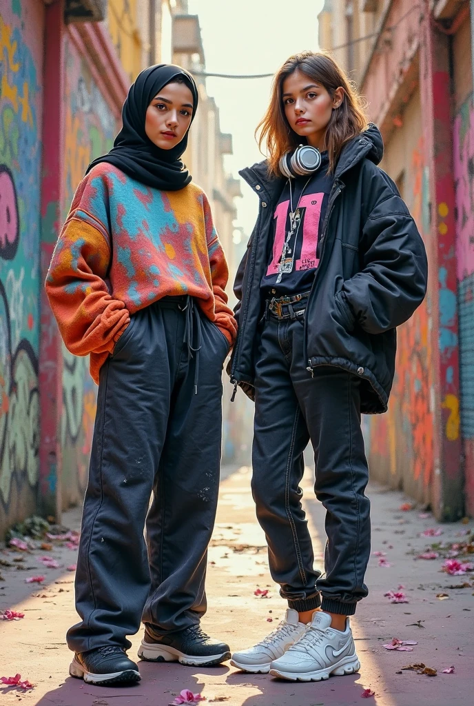 punk kid and hijab girl