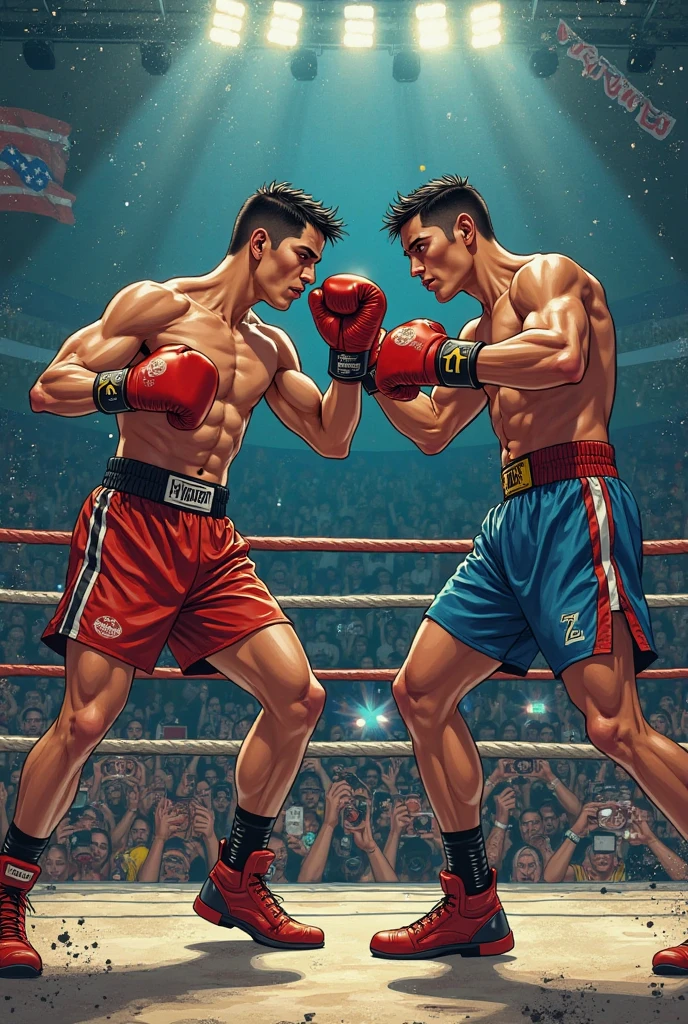 two boxing men standing side by side in front of a wall, Bertalan Szekely e Karoly Lotz, Vitaly Bulgarov e Mike Nash, greg rutkowski e jakub rebelka, Jonny Duddle e Jim Kay, the book, Pierre Pellegrini e Ash Thorp, photo from a spectator, kubric stare